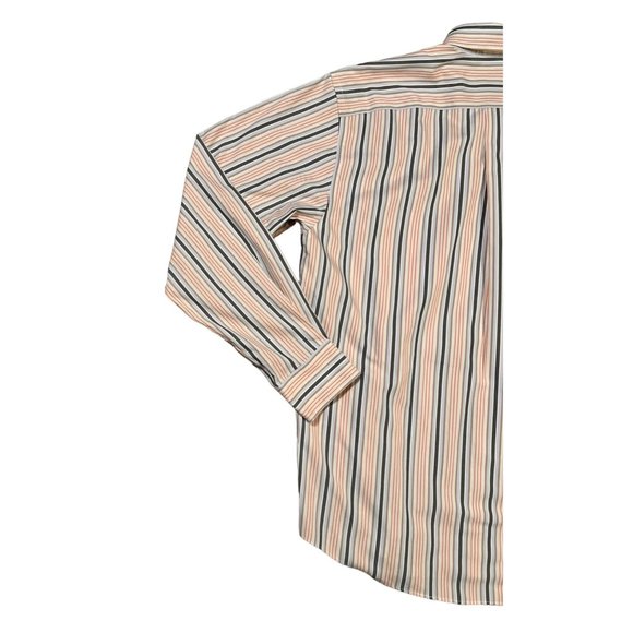 EDDIE BAUER Shirt Men's Long Sleeve Relaxed Fit Striped Button Up Cream Multi M - Picture 9 of 11